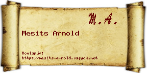 Mesits Arnold névjegykártya